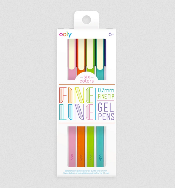 Fine Line Colored Gel Pens, Set of 6