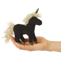 Black Unicorn Finger Puppet