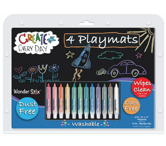 Large Black Board Playmat Kit with Wonder Stix (4 pc set)