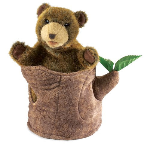 Bear in a Tree Stump Puppet