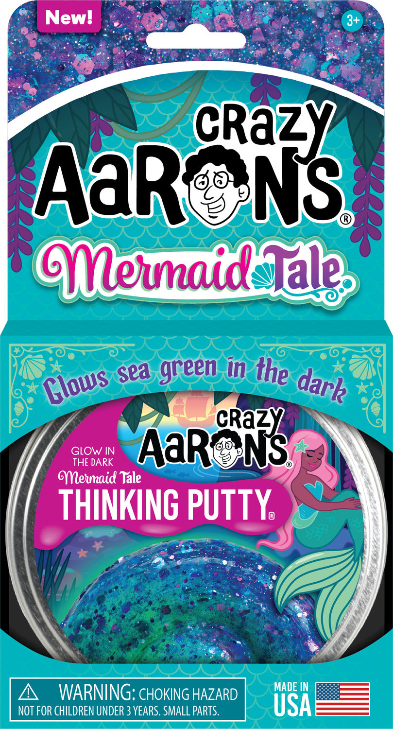 Mermaid Tale Glowbright 4" Thinking Putty Tin