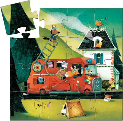 Silhouette Puzzles The Fire Truck - 16pcs
