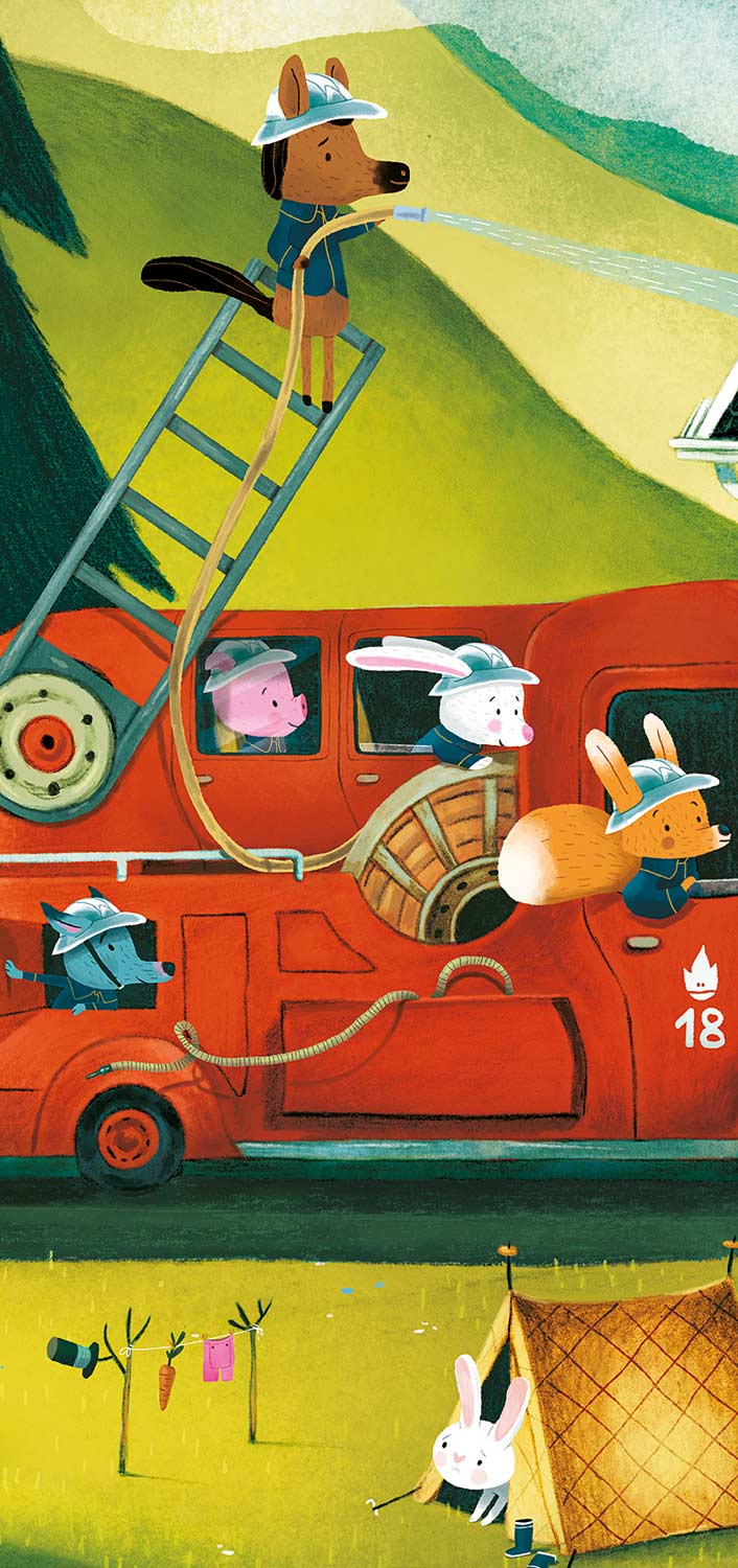 Silhouette Puzzles The Fire Truck - 16pcs