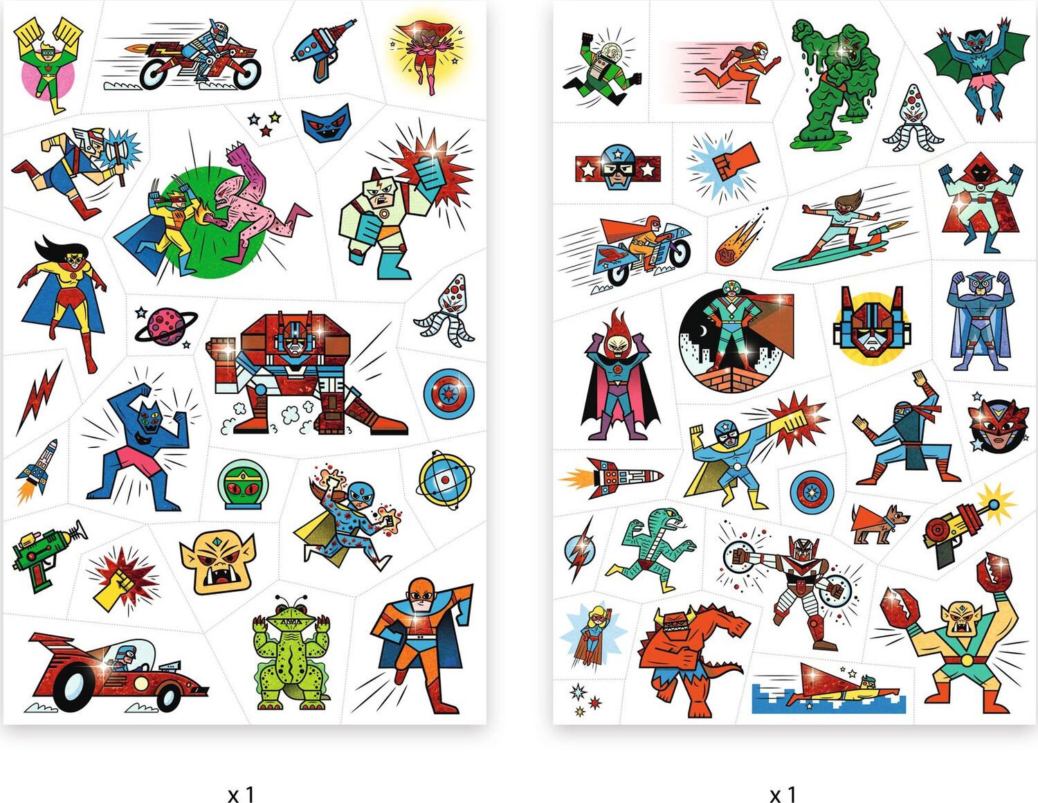 DJECO Heroes vs Villains Temporary Tattoos