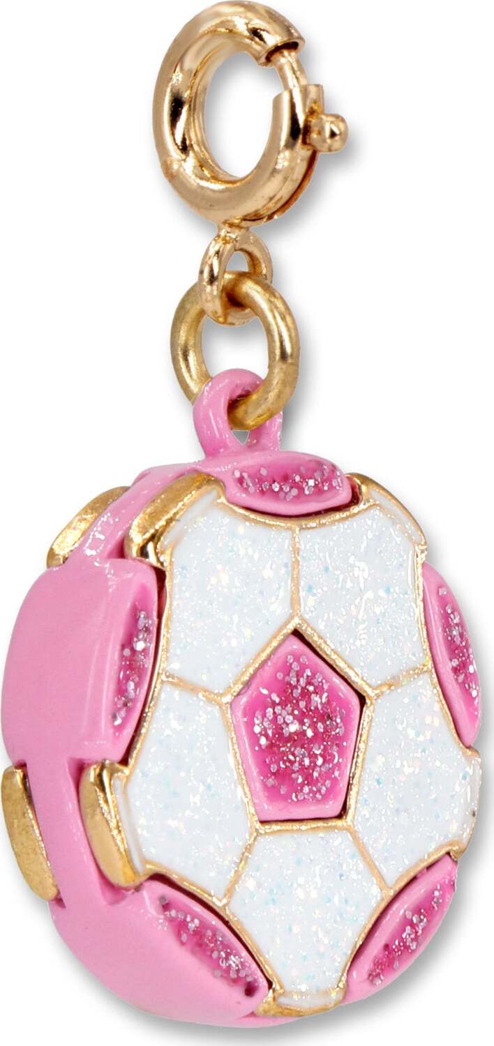 Gold Glitter Soccer Ball Charm